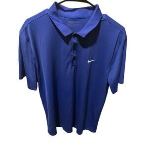 Nike Golf Polo Mens XL Blue Dri-FIT Modern Fit Swoosh Performance